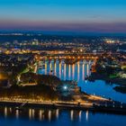 Das Deutsche Eck bei Koblenz zur blauen Stunde