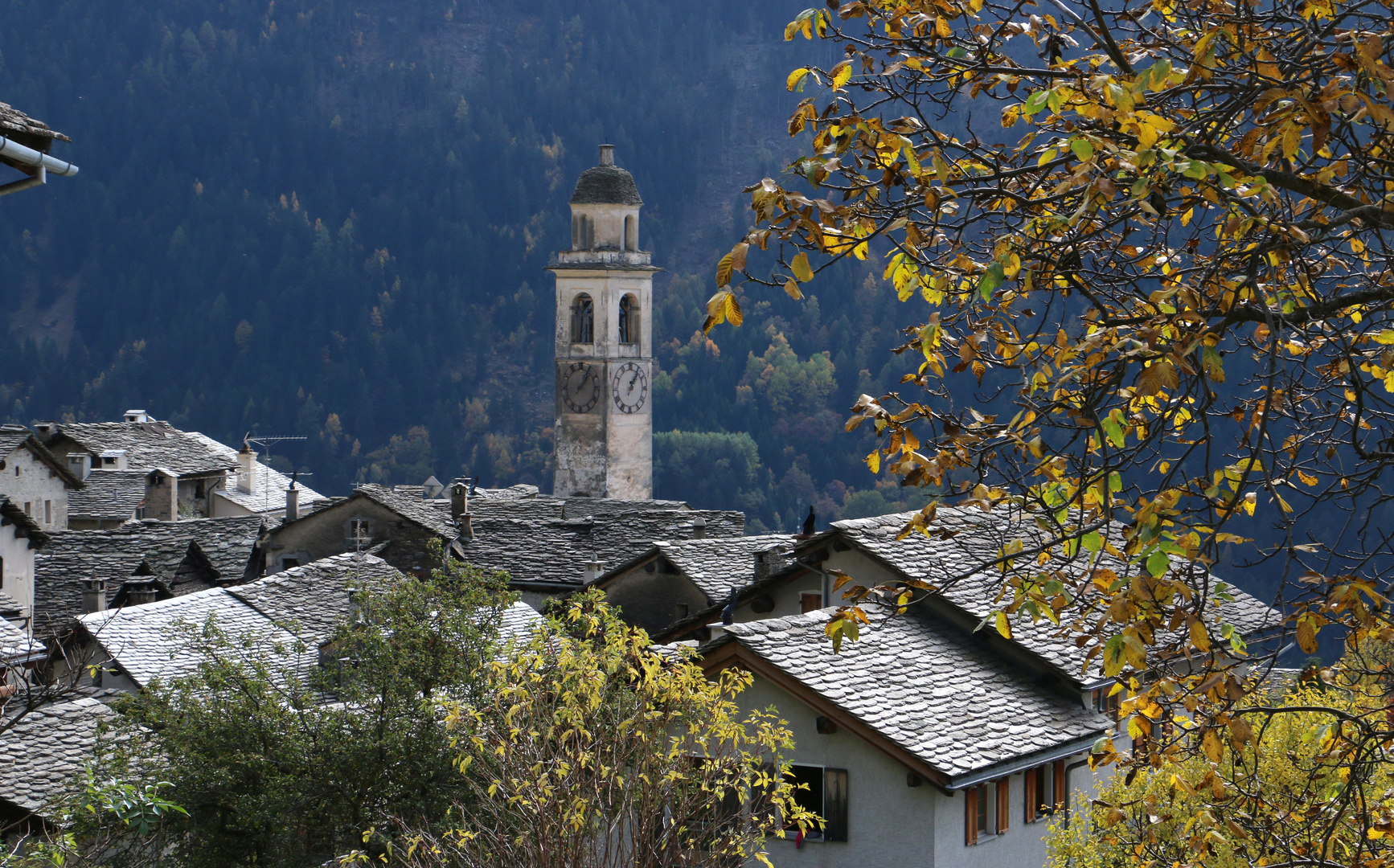 das Dörfchen Soglio im Bergell