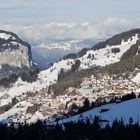 Das Dorf Wengen im Winter