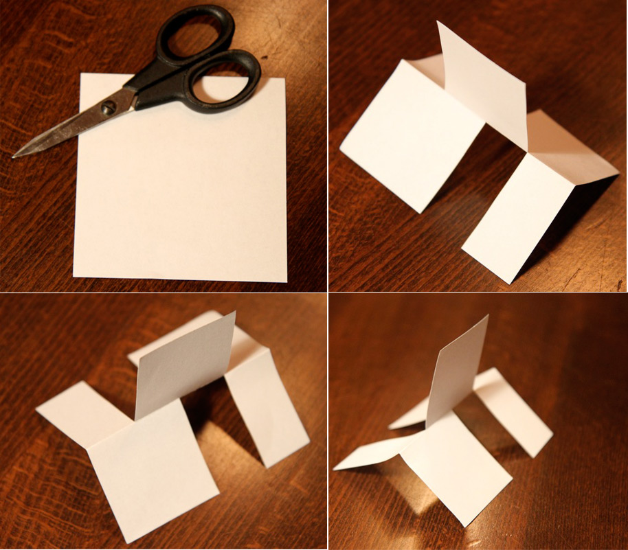 Das dreidimensionale Blatt Papier