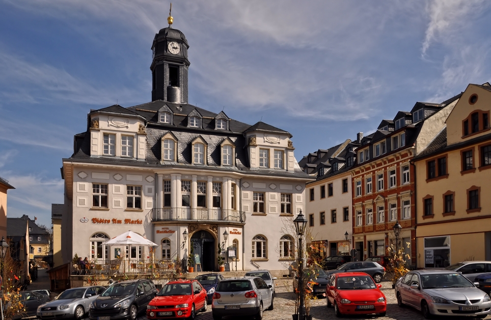 Das ehemalige Rathaus von Schwarzenberg.....