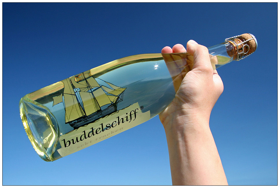 Das erste Buddelschiff zum trinken...