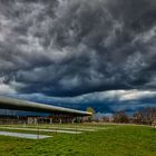 Das erste Gewitter der Saison über der Max Schmeling Halle, Berlin