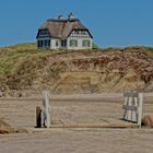 das exklusive Strandhaus "Blanaes" liegt direkt  am Meer 
