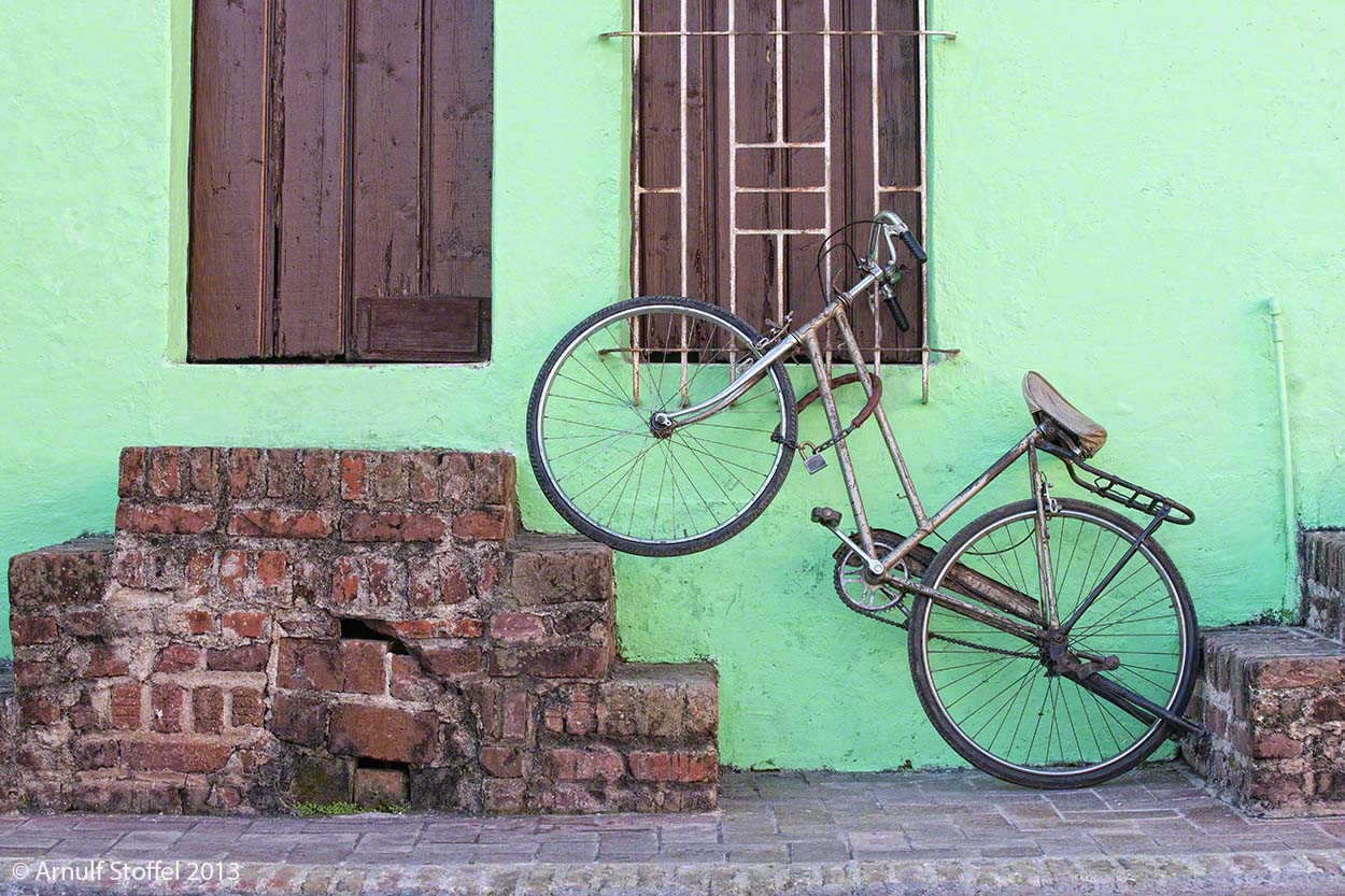 Das Fahrrad an der Wand