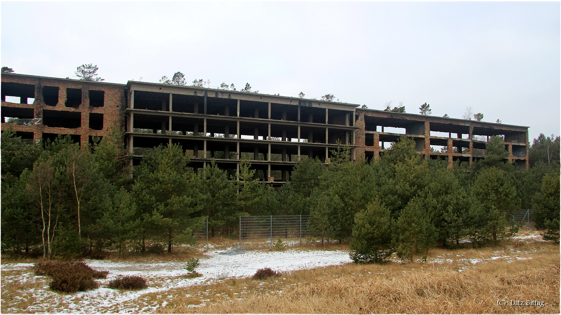 Das fehlende Zaunfeld am Block VII