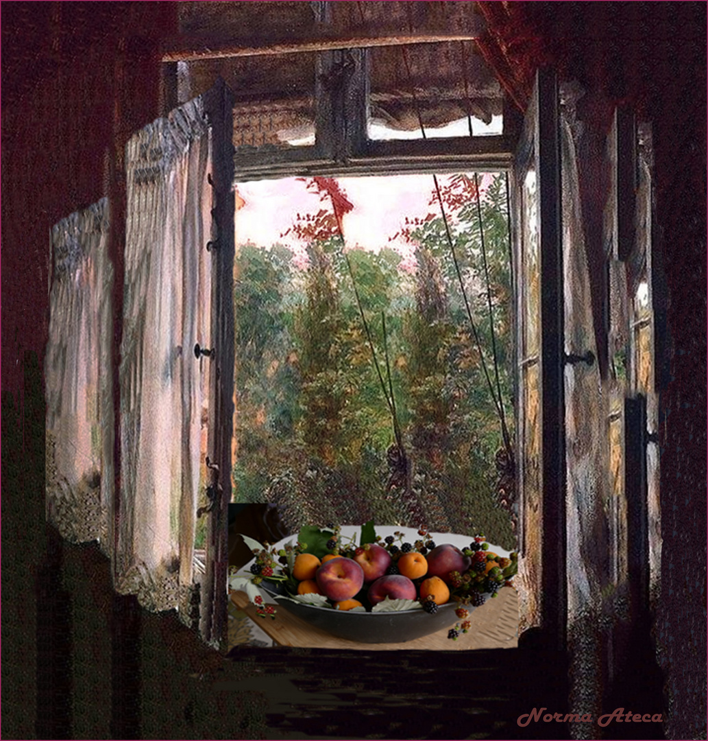 Das Fenster mit Obst 