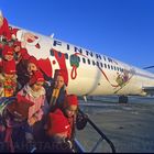 Das FINNAIR Weihnachtsflugzeug MD-82 OH-LMN in Berlin-Tegel 1998