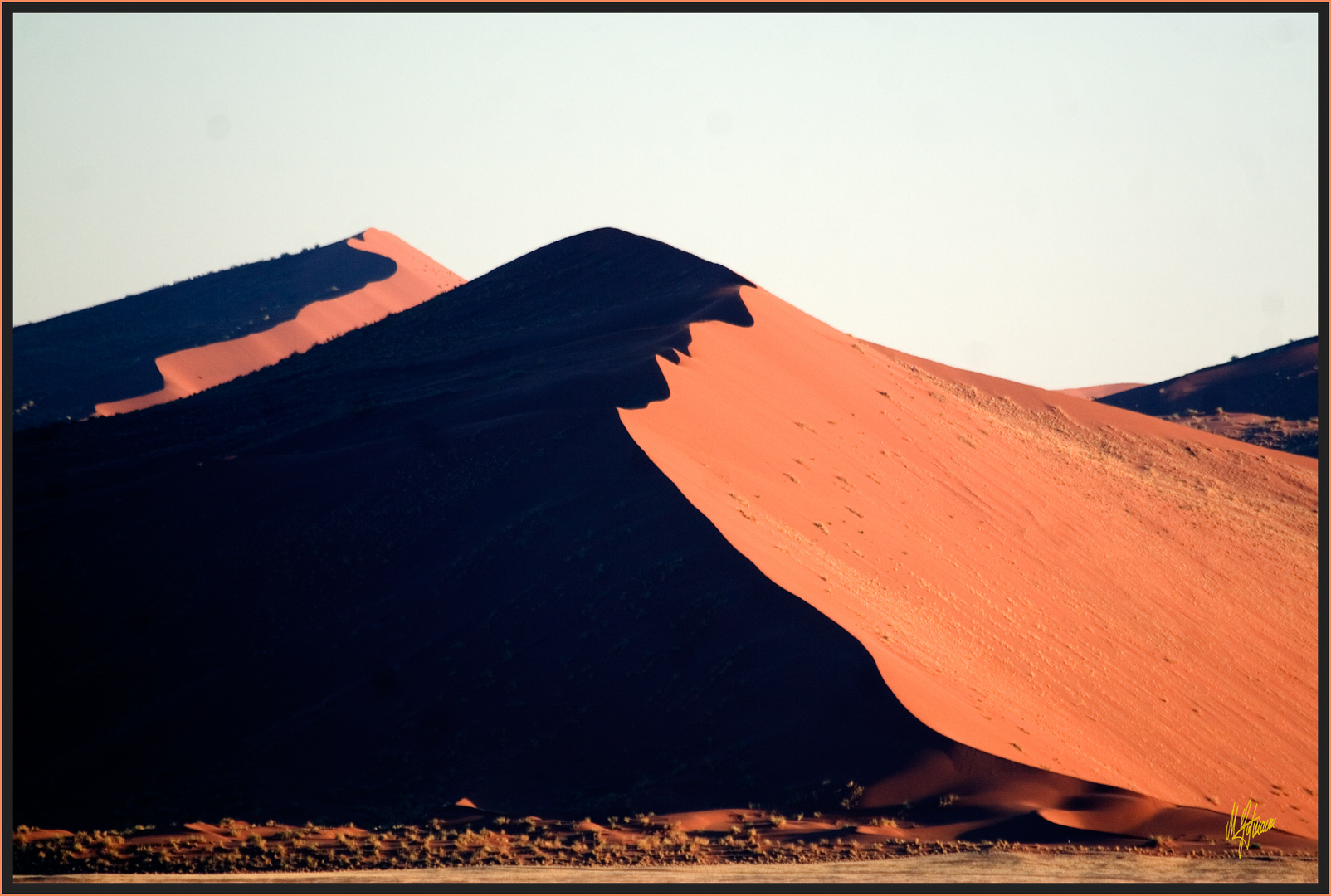 Das Gesicht des Sossusvlei - eine rote Düne in der Morgensonne