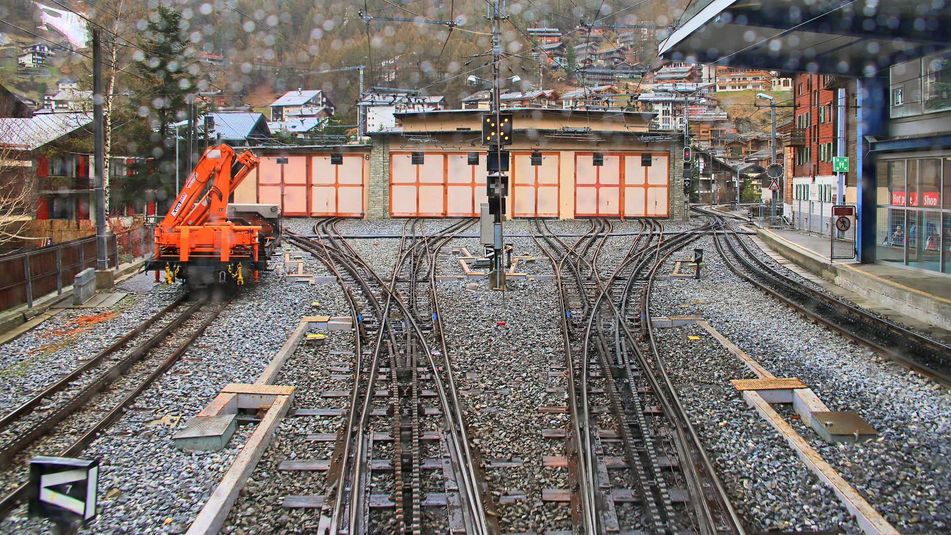 Das Gleisvorfeld der Gornergratbahn in Zernatt