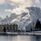 Das Grandhotel vor dem Sorapis- Massiv am Misurina- See.