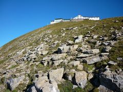 Das gute alte Faulhornhotel im Morgenlicht