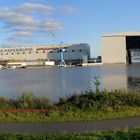 Das Hafenbecken der Meyerwerft in Papenburg, 1 Tag vorm Ausdocken der Norwegian Gem