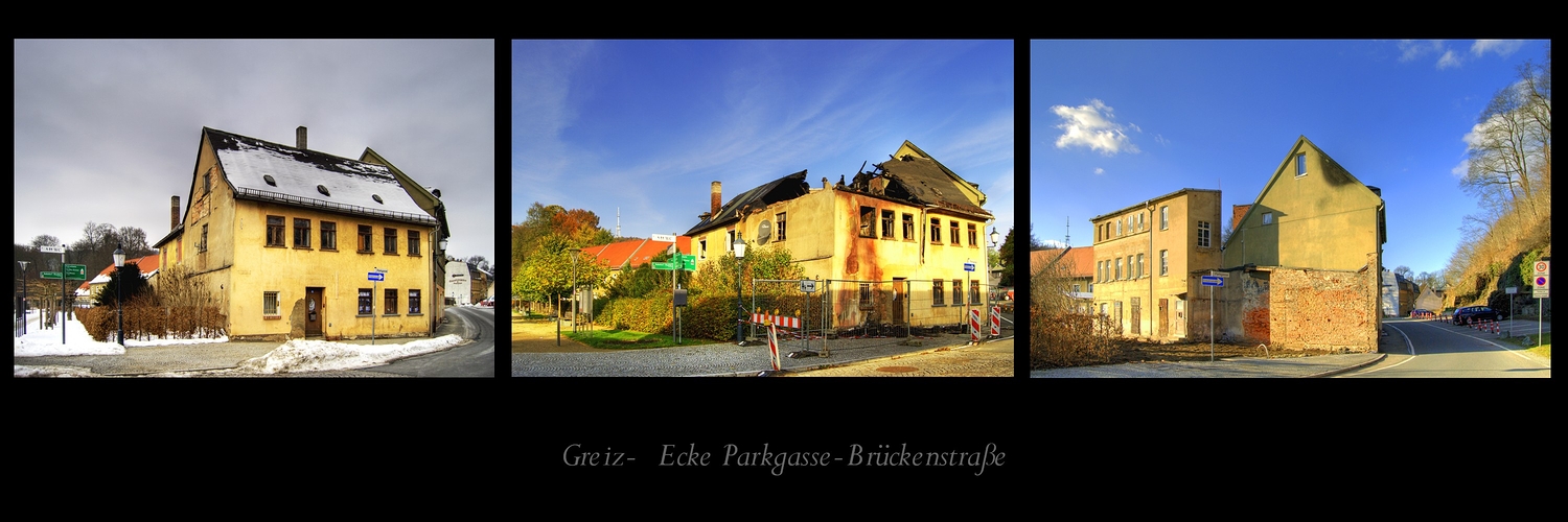 das Haus Ecke Parkgasse in Greiz