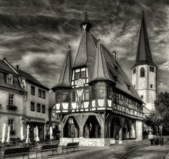 Das historische Rathaus von Michelstadt / Odw.