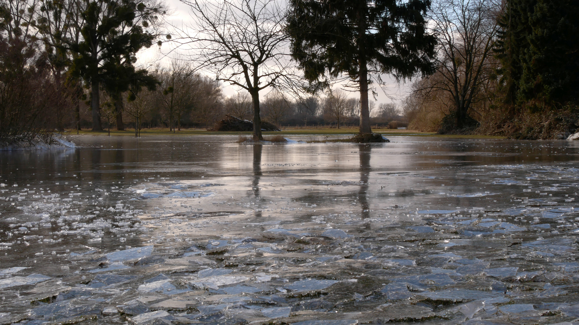 Das Hochwasser ist erstarrt