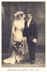 Das Hochzeitsfoto meiner Großeltern in Wien 1912.