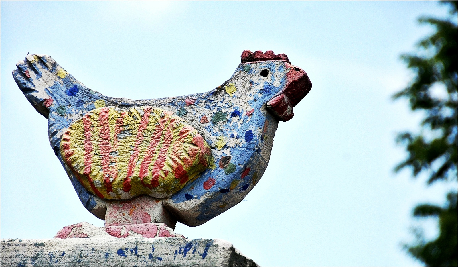 das Huhn auf dem Dach ...