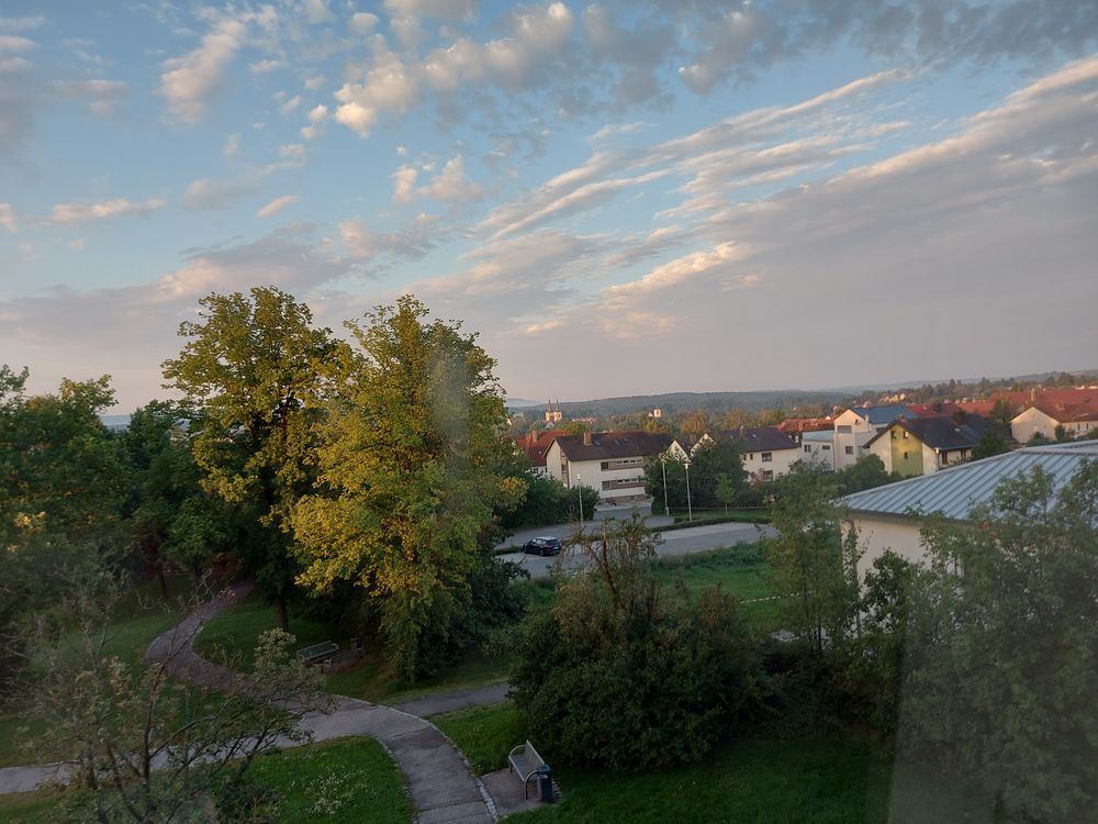 Das ist der Ausblick aus meinen Zimmer im Krankenhaus 