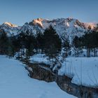 Das Karwendelgebirge im Abendlicht