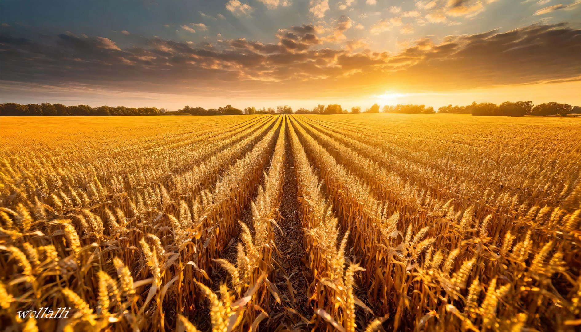 Das Kornfeld in der Abendstimmung