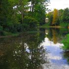 Das Laub spiegelt nicht nur sondern schwimmt auch