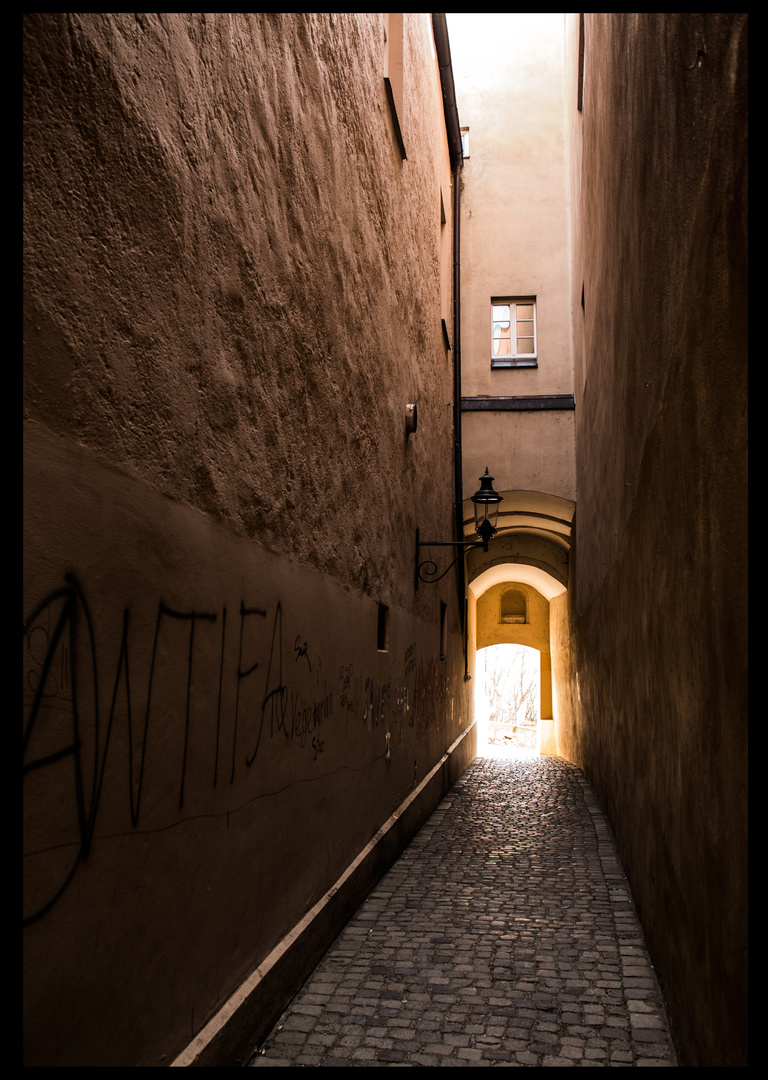 das Licht am Ende der Gasse.