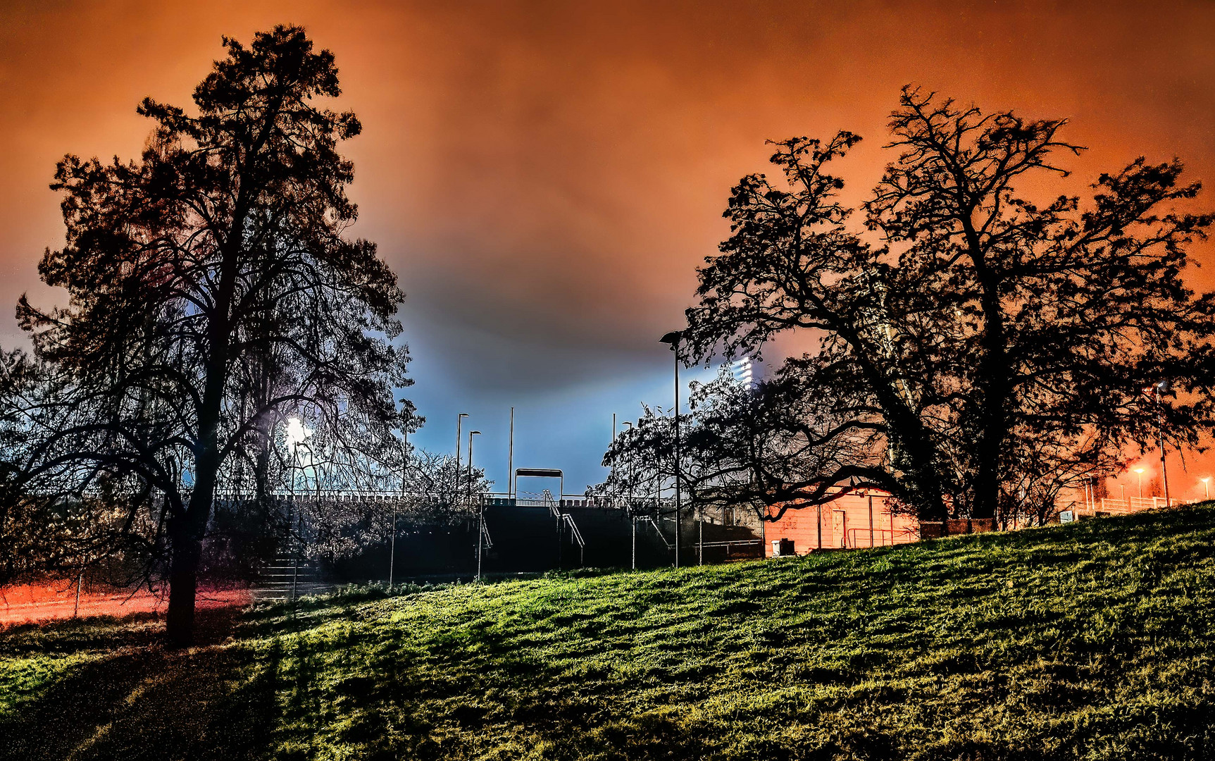 Das Licht im Stadion