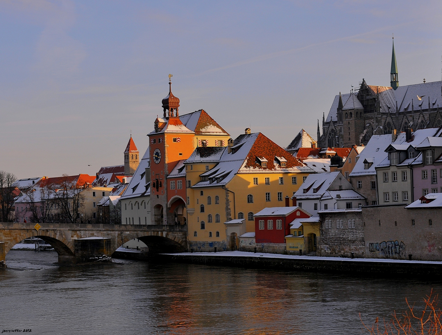 Das Licht in Regensburg mit Schnee