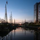 Das Licht schwindet im Germaniahafen in Kiel