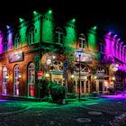 Das Lichtspektakel an der Hausbrauerei Boente.