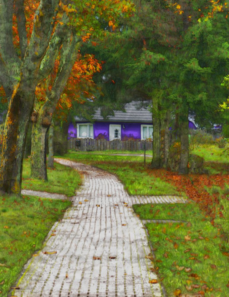 Das lila Haus am Ende des Weges