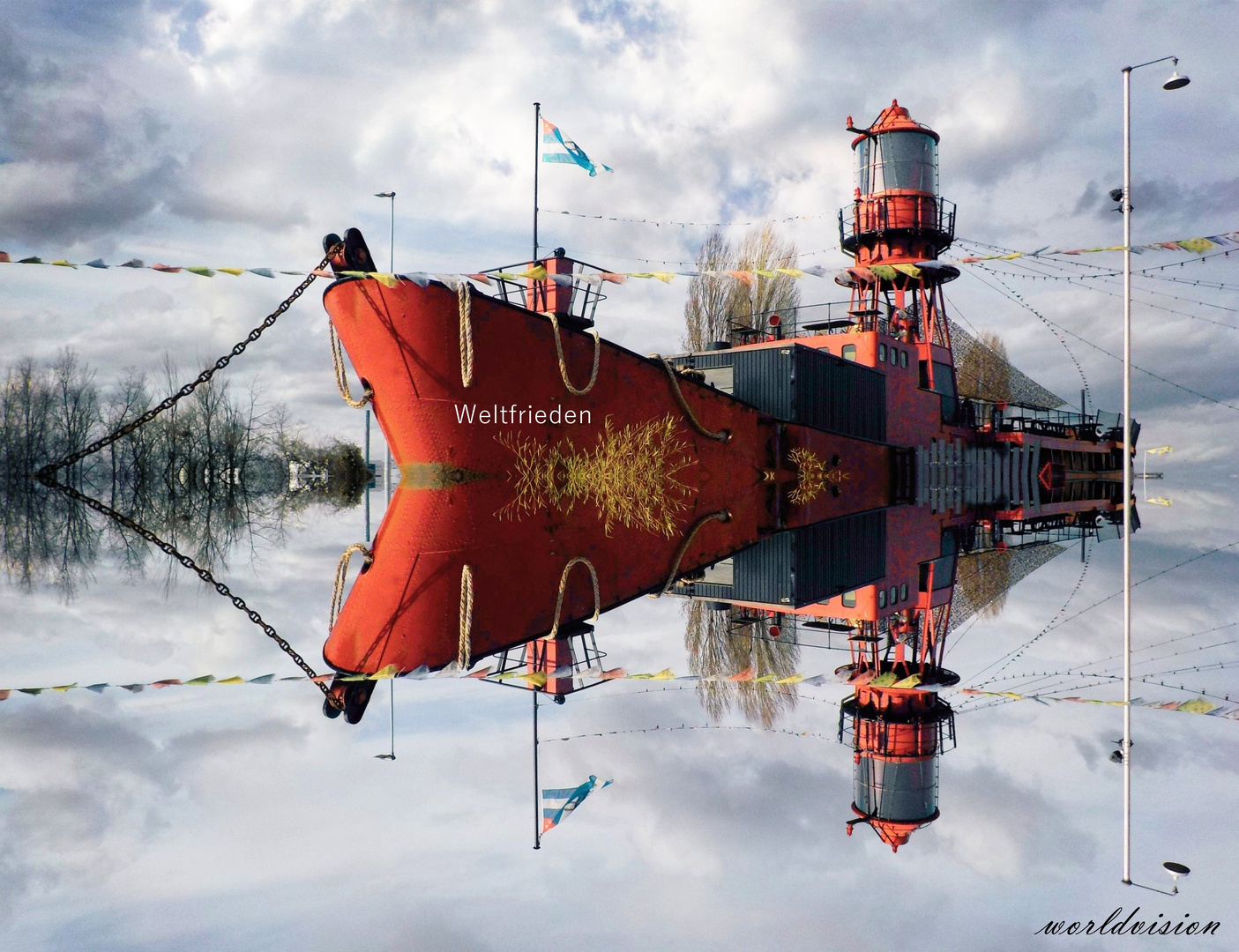 Das Luftschiff "WELTFRIEDEN" lichtet den Anker....