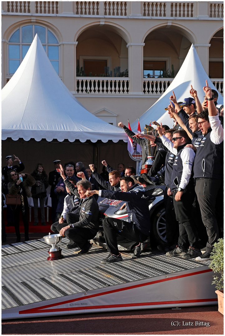 Das M-Sport Ford World Rally Team jubelte ...