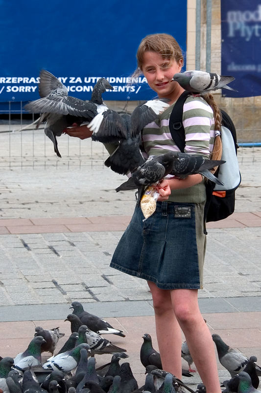 Das Mädchen und die Tauben