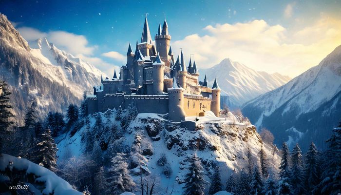 Das Märchenschloß in den Bergen (KI)
