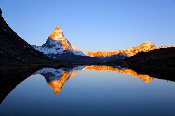 Das Matterhorn mit Spiegelung im Riffelsee