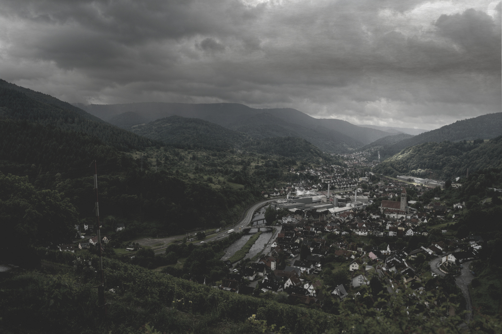 Das Murgtal bei Obertsrot(Gernsbach) von Schloß Eberstein.