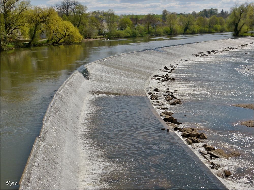 Das Neckarwehr in Nürtingen