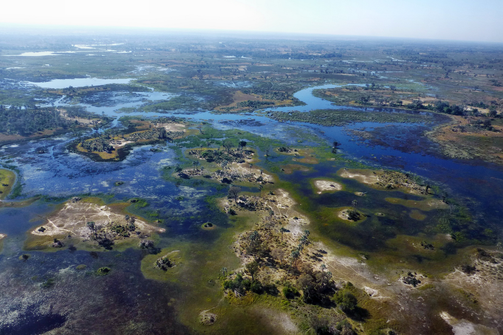 Das Okavango-Delta von oben