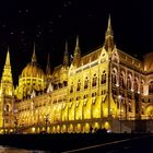 Das Parlament in Budapest bei Nacht