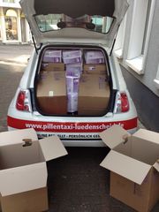 Das Pillentaxi bei der Arbeit.