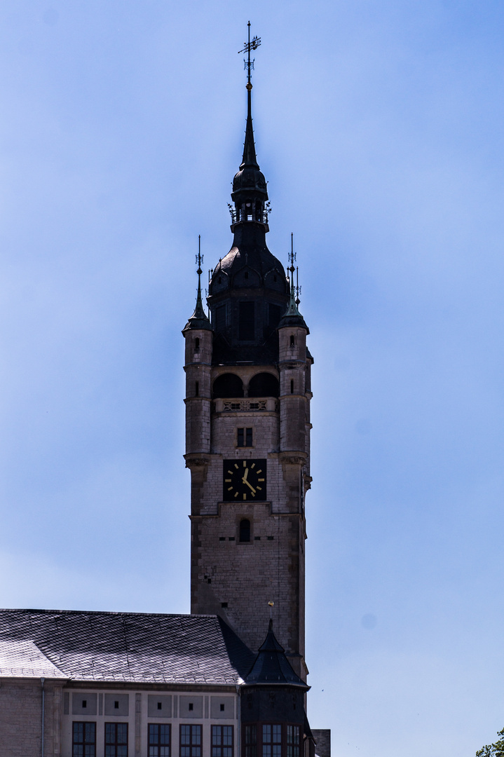 Das Rathaus von Dessau - hier der Turm