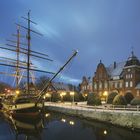 Das Rathaus von Papenburg im Winter.