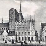 Das Rathaus zu Stralsund 1842, Lithographie von Heinrich Wilhelm Teichgräber