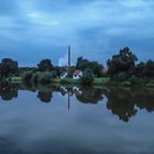 Das rechte Weserufer in Hoya nach einem Regenguss