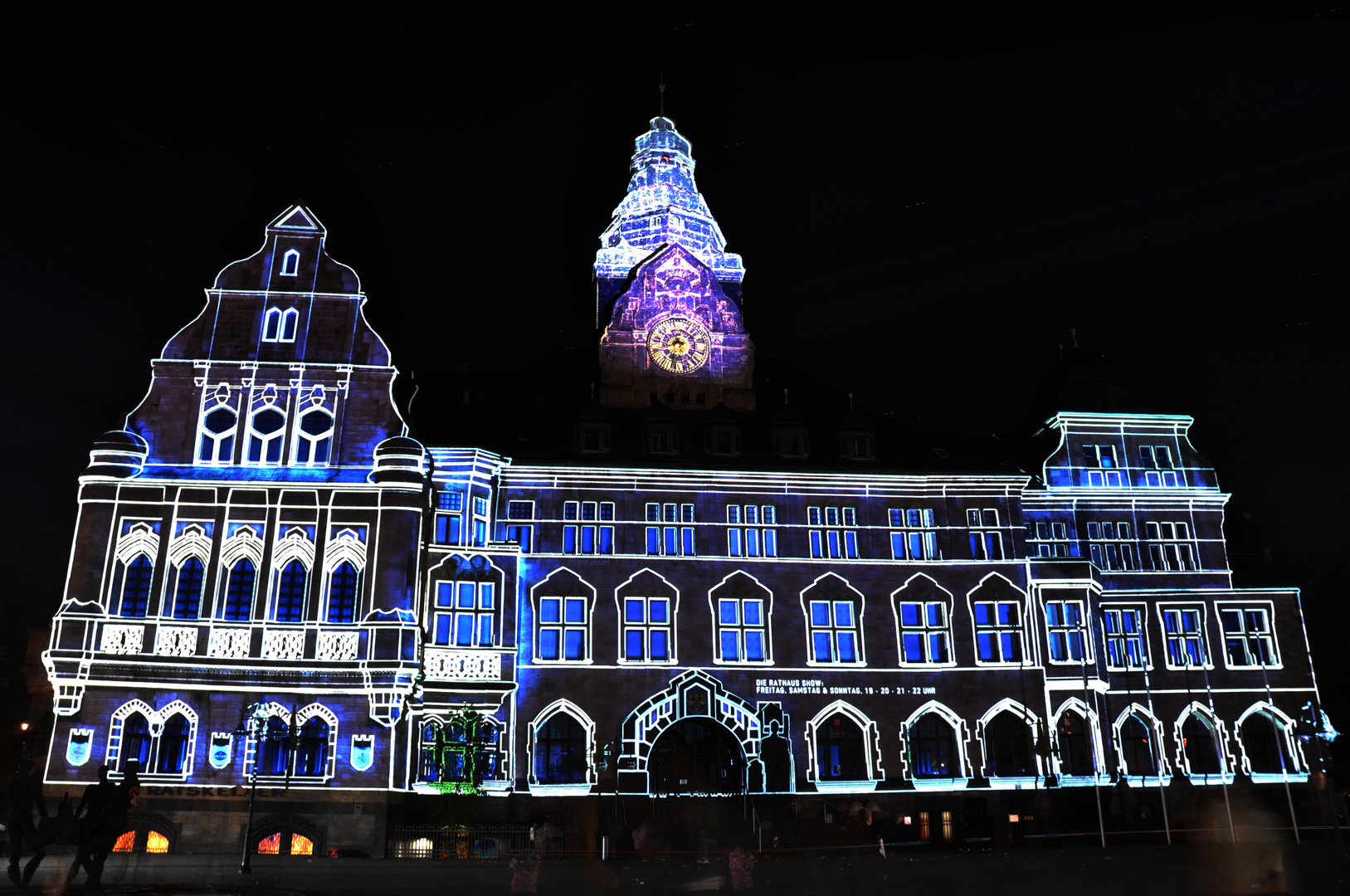 Das Recklinghäuser Rathaus ( Recklinghausen leuchtet )