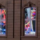 Das Riesenrad in den Fenstern des Stuttgarter Schlosses