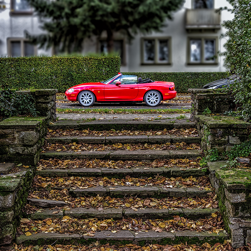 Das rote Cabrio