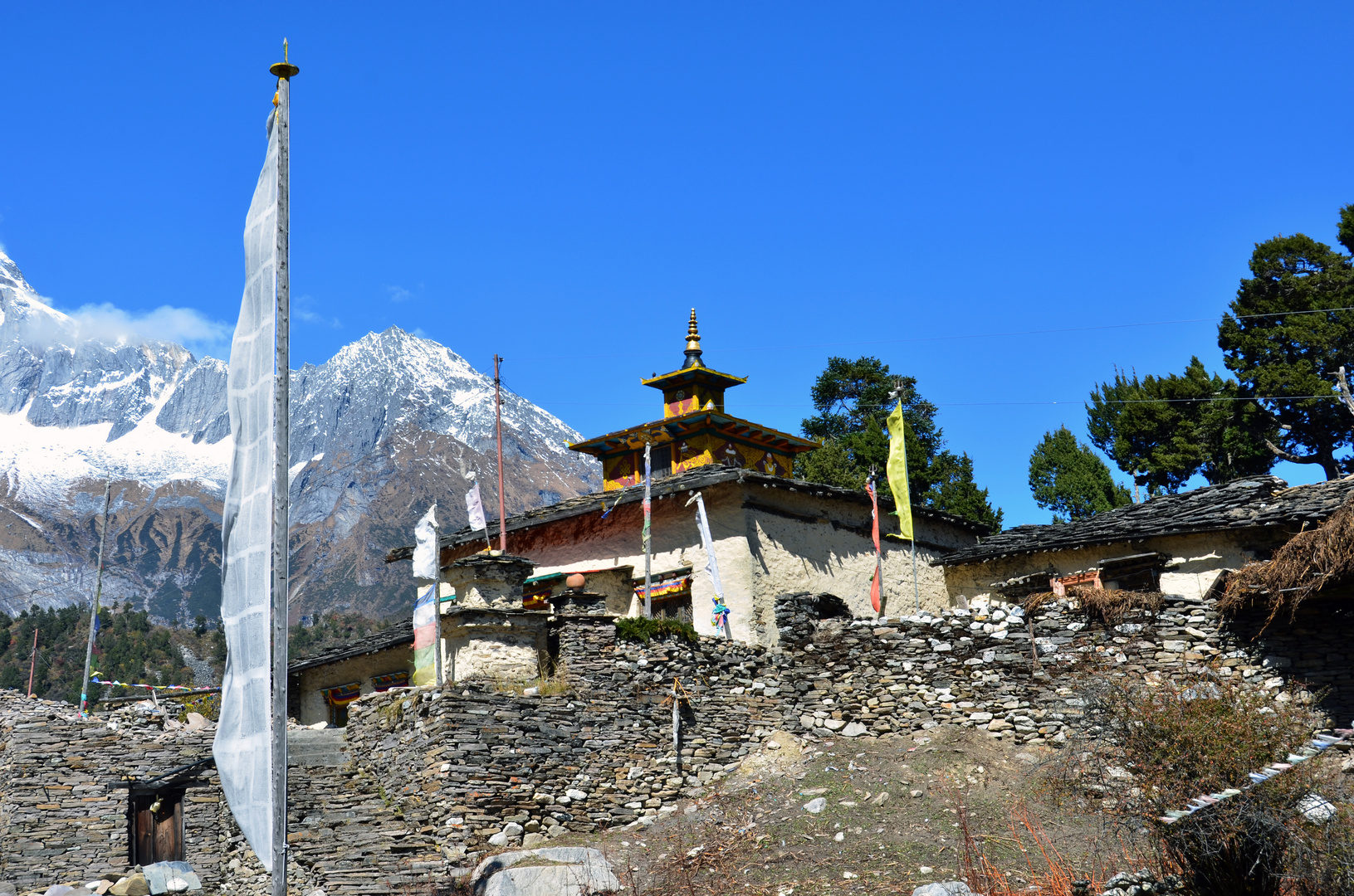 Das Sama-Kloster in Samagaon auf dem Manaslu-Trek